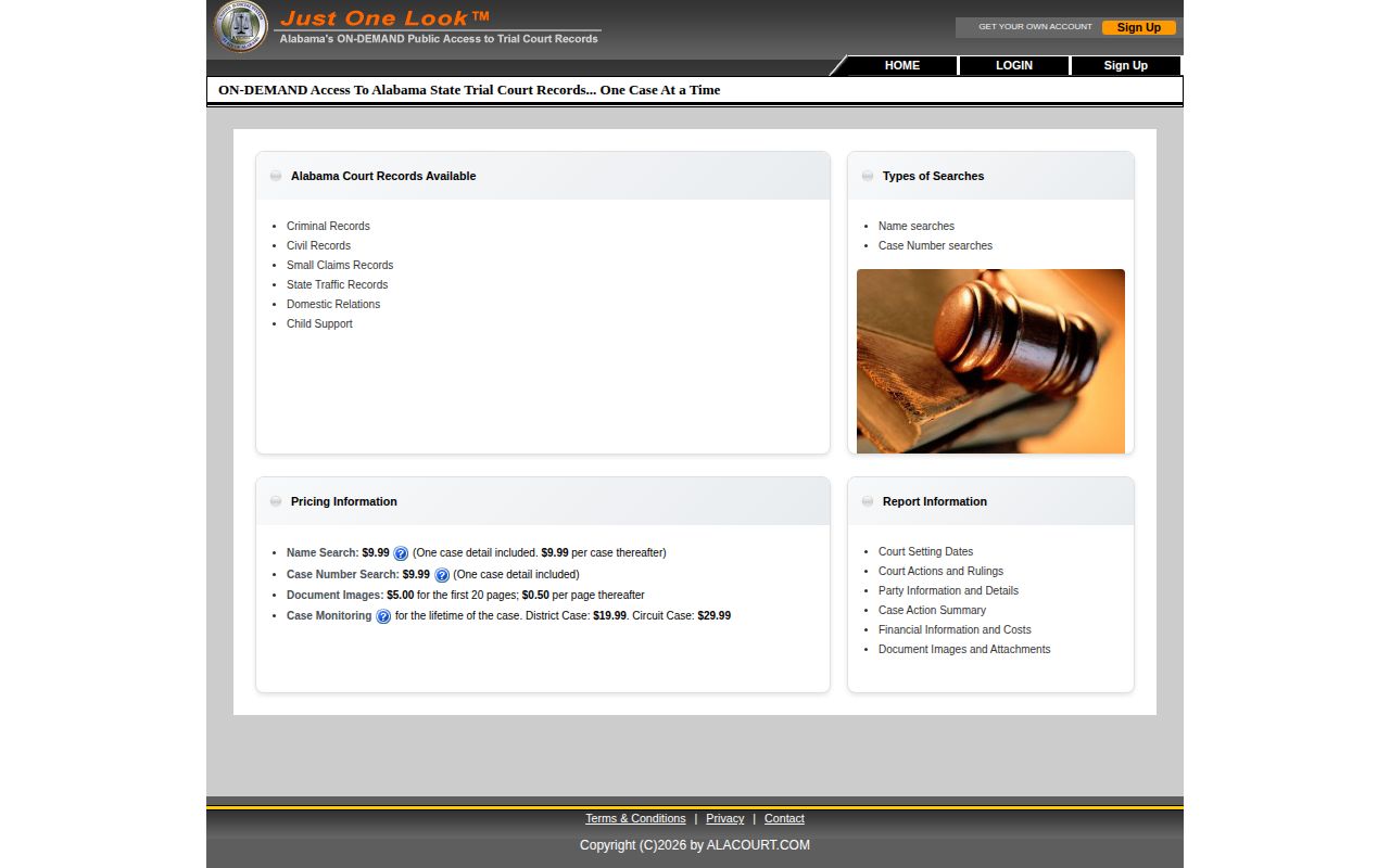 Alabama trial court search