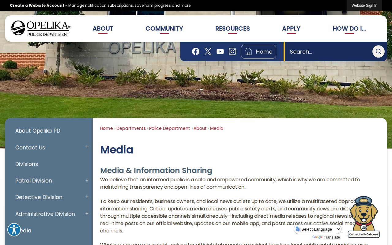 Opelika Police media and records links